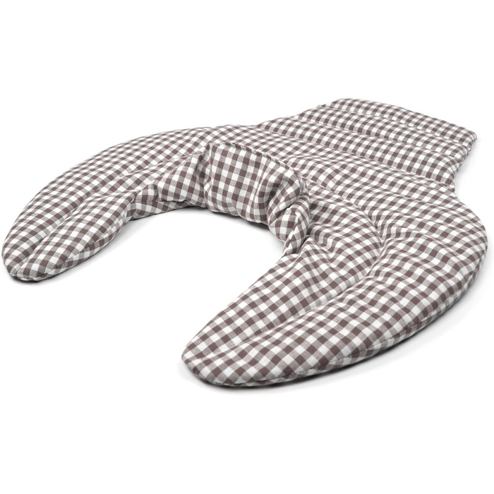 Подушка для шиї та шийного відділу хребта - шия плечі спина - коричнево-біла - подушка з органічної спельти - подушка для шиї з підігрівом - подушка з органічного зерна спельти для шиї та плечей