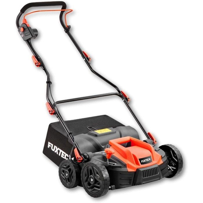 Електричний аератор газону FX-EV360, потужність 1500 Вт, ширина захвату 36 см та 5 рівнів регулювання глибини, травозбірник 45 л, ширина обробки 36 см