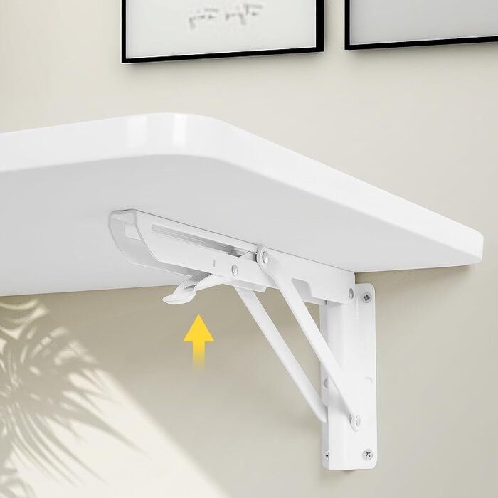 Настінний розкладний стіл uyoyous, дерево, 60 x 40 см, білий, компактний плаваючий стіл/столик для ноутбука, невеликий розкладний кухонний/обідній стіл для настінного кріплення