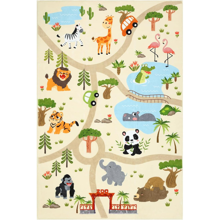 Товстий ігровий килимок дитячий килимок ультра м'який нековзний ігровий килимок, що миється зоопарк тварин дитячий килимок для дів