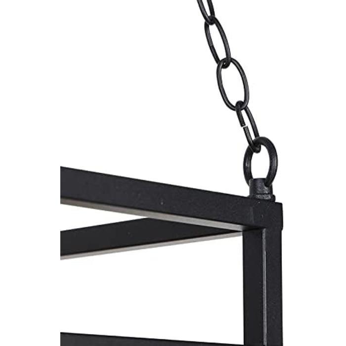 Промисловий I Вінтажний I Промисловий I Вінтажний I Підвісний світильник I Підвісний світильник чорного кольору з деревом, 5 ламп - Полиця I Вітальня I Спальня - Прямокутний I Довгастий - Сумісний зі світлодіодами