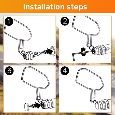 Регульоване велосипедне дзеркало Homieway для кріплення на кермо Скляна лінза, стійка до подряпин Дзеркало заднього виду для електровелосипеда (ліве)