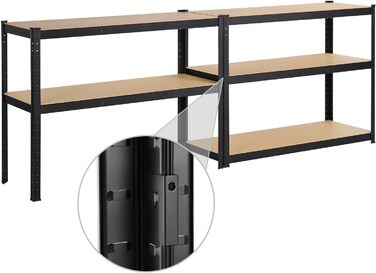 Стелаж Yaheetech для важких умов експлуатації, 180 x 120 x 45 см, 5 полиць, металева полиця, максимальне навантаження 875 кг, чорний