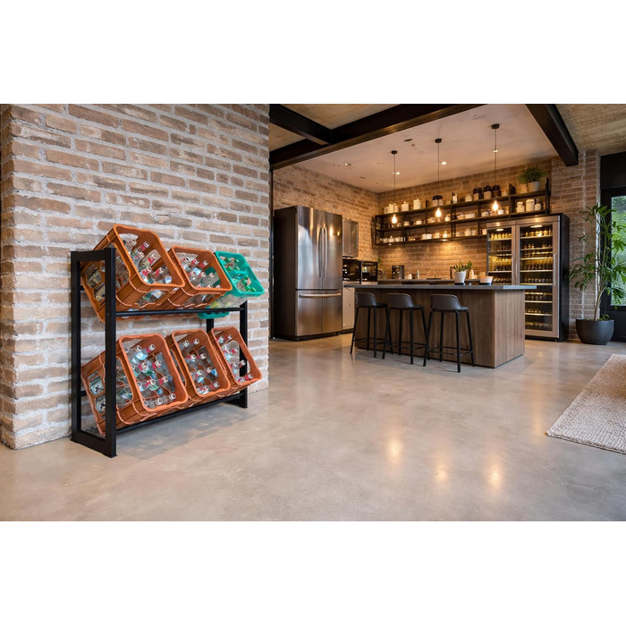 Стійка для напоїв QUICK STAR 104x30x90 см для 6 ящиків, тримач для напоїв, окремостояча полиця, надзвичайно стійка, 104 x 30 x 90 см, без полиці