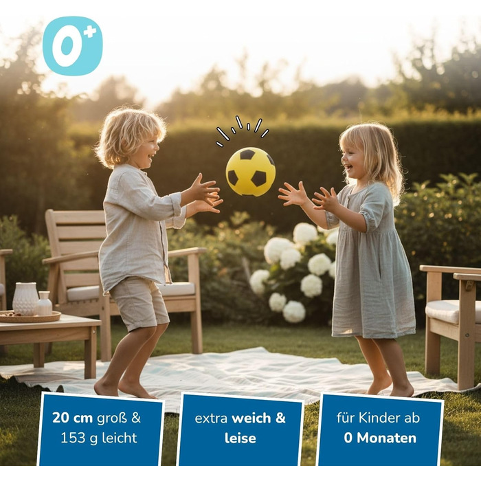 Пінопластовий м&39яч alldoro, Ø 20 см, надзвичайно м&39які софтбольні м&39ячі, футбольні для дітей від 0 років, тихі та легкі, м&39яч для використання в приміщенні та на вулиці, упаковка з 6 шт. жовтого кольору