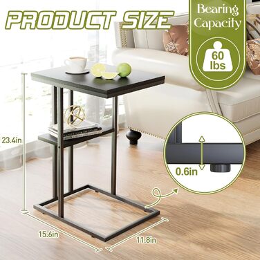 С-подібний приставний столик, приставний столик до дивана, журнальний столик, маленький столик, столик до дивана, тумбочка для ліжка, бічний столик, приставний столик до дивана, маленький столик для ноутбука, столик до дивана, дерев&39яне оздоблення, чорн