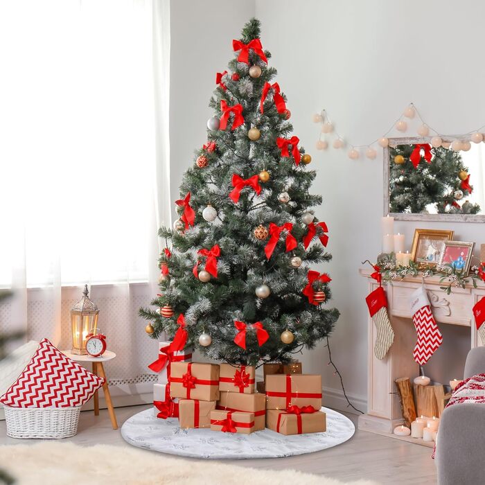 Коврик для ялинки 90 см срібний Honprodu