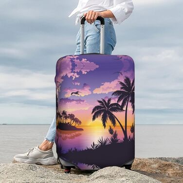 Чохол для валізи Літня пальма, міцний захист для багажу розміром 45.7-81.3 см, малий, чорний