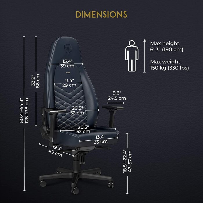 Ігрове крісло noblechairs Icon TX, тканинне, ергономічне, ігрове крісло, 150 кг, ігрове крісло, обертове крісло, текстильна тканина, включаючи подушку, антрацит