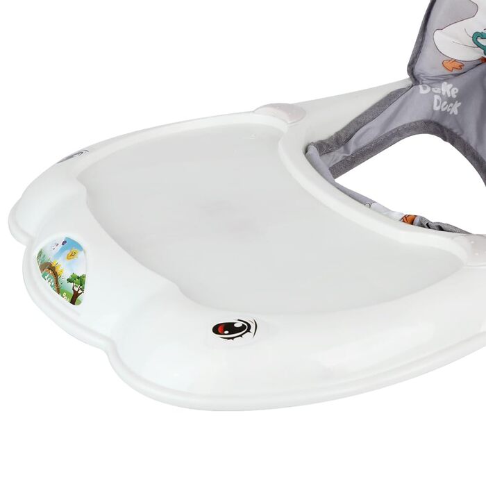 Дитячий вертел 4-в-1 з підносом для музичних занять, 4 регульовані висоти, складні ходунки для дітей від 6 до 18 місяців, вагою до 9 кг (сірий, 58 x 55 x 65 см) Сірий 58*55*65 см