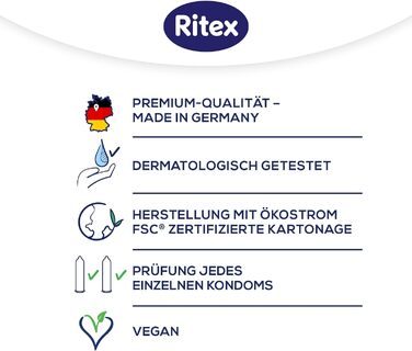 Асортимент суміші презервативів Ritex - захоплюючий і різноманітний, 40 шт. , Зроблено в Німеччині