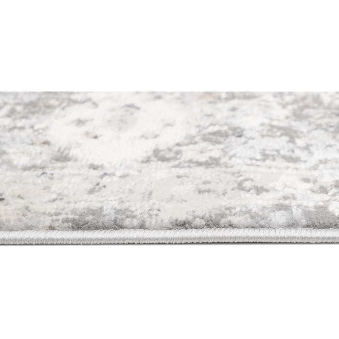 Килим з коротким ворсом Vintage Кремовий Білий Сірий Темно-сірий Дизайн рамки Використано Ефект Розмитий Розмитий Вітальня Спальня
