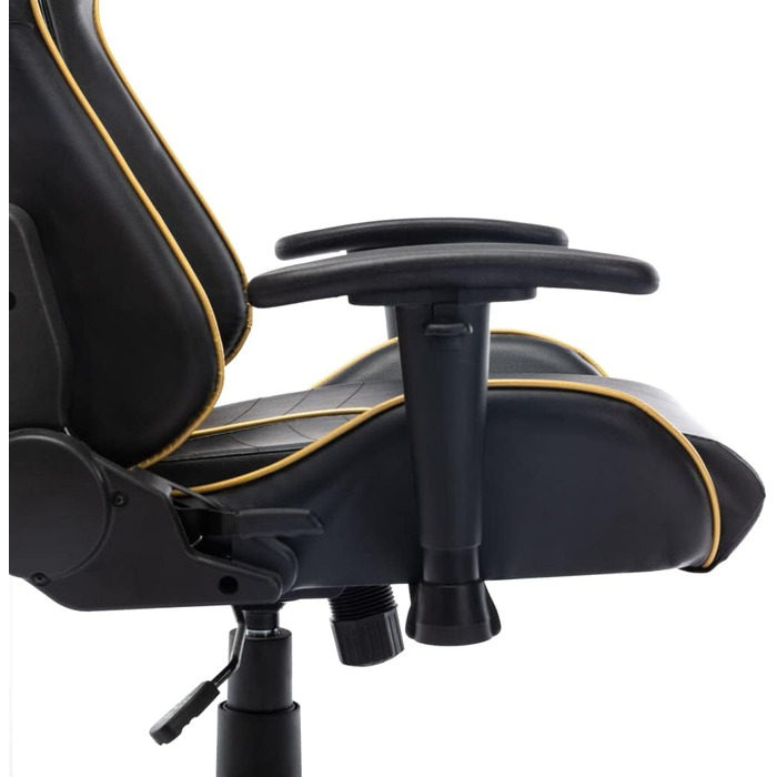 Ігрове крісло чорно-золотистого кольору зі штучної шкіри