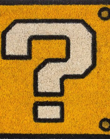Килимок для дверей Super Mario (дизайн блоків Mystery Block / Question Mark Block) з кокосового волокна 40x60 см - офіційно ліцензований продукт 40 x 60 см (прямокутний) різнокольоровий