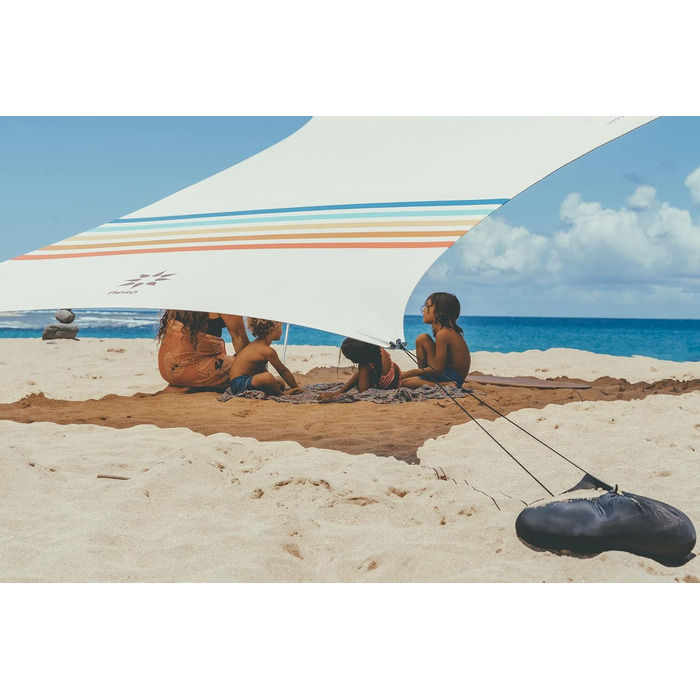 Пляжний намет Neso Grande, висота 2,1 м, 2,8 м (9 футів) x 2,8 м (9 футів), посилені кути та відділення-холодильник (колір) Райдуга