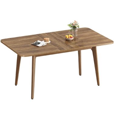 Обідній стіл VASAGLE, кухонний стіл, розсувна стільниця, вантажопідйомність 120 кг, для їдальні, офісу, кабінету, простий дизайн, медово-коричневий KDT090K01