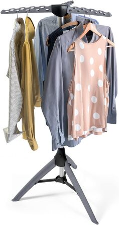 Вішалка для одягу Tatkraft Pine кінь, ротаційна сушарка для кемпінгу, нержавіюча сталь, компактна складна, сіра