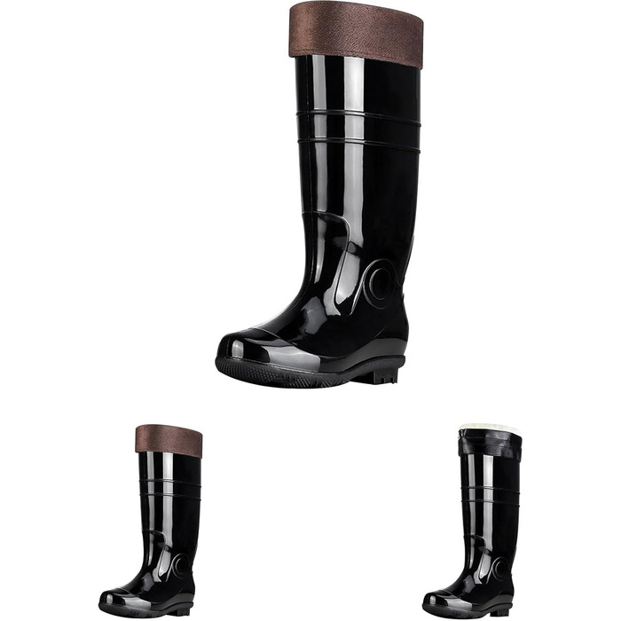 Чоловічі гумові чоботи Wellington до коліна, зимові теплі гумові чоботи з хутряною підкладкою, водонепроникне водне взуття без ковзання, нековзне садове гумове взуття для роботи на свіжому повітрі, риболовлі та подорожей