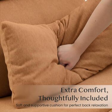 Крісло-гойдалка FLEXISPOT з 3-позиційним регулюванням відкидання, крісло для телевізора, крісло-гойдалка, подушка та бічна кишеня, ідеально підходить для сім&39ї та відпочинку, HomeEase Orange