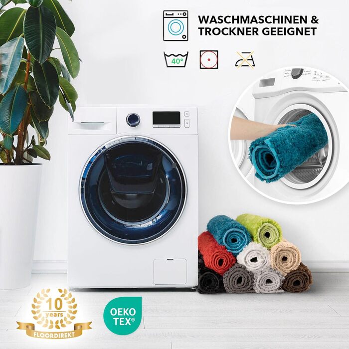 Килимок для ванної KARAT Sky, круглий килимок для ванної, щільний, пухнастий комфорт для вашого дому, нековзний килимок для ванної, що миється, протестований на шкідливі речовини (темно-сірий, 95 см (круглий)) 95 см (круглий) темно-сірий