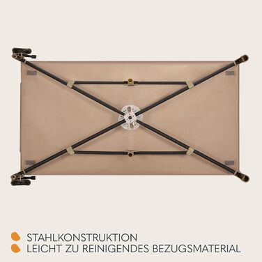 Дорожнє ліжечко Lionelo Jasmin Easy Fold для дітей вагою до 15 кг, віком від 0 до 36 місяців, матрац з пінопласту T25, 2 налаштування висоти, механізм легкого складання, бічний вхід, колеса, бежевий/пісочний