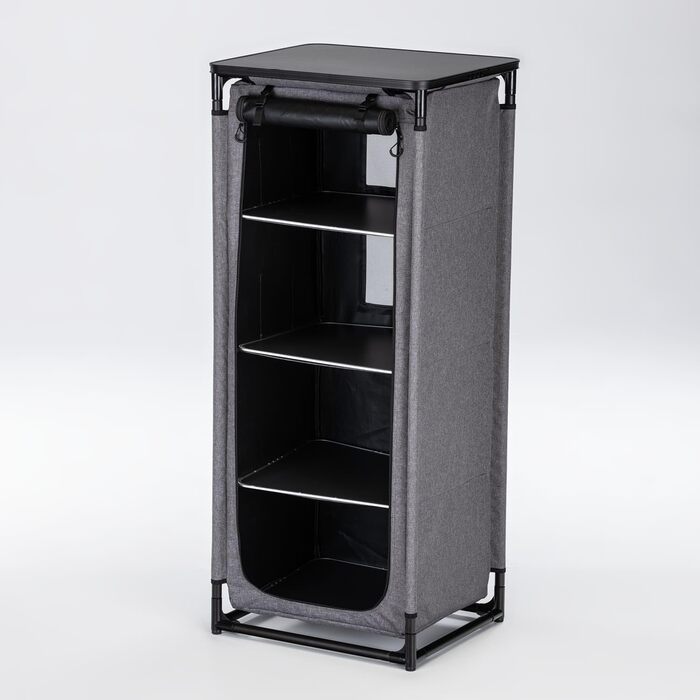 Кухня для кемпінгу Skandika Ruoka Висока шафа/кухонна шафа з мийкою та захистом від вітру та бризок, відділення для зберігання з полицями, сумка для перенесення, вулична кухня, кемпінгова шафа Вулична кемпінгова кухня, дорожня кухня 59 x 48 x 140 см