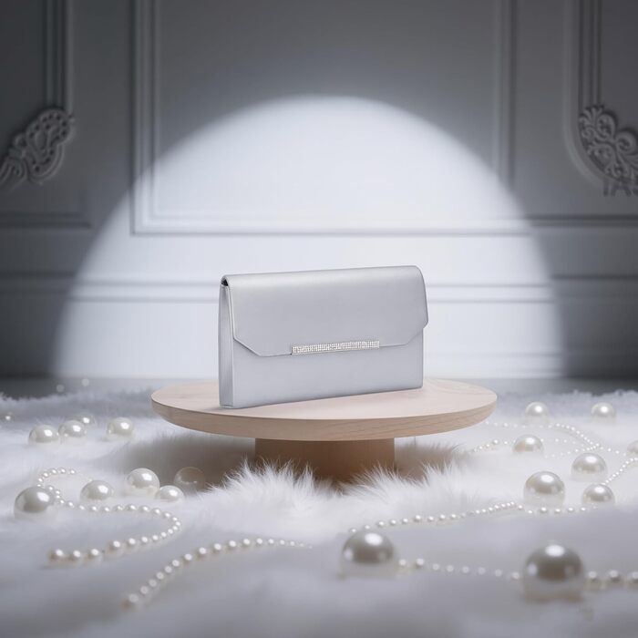 Сріблясте вечірнє клатч-гаманець Larcenciel Чорний Крокодил з лакованої шкіри, прикрашене стразами та ланцюжком, ідеально підходить для весілля, випускного балу або коктейльної вечірки