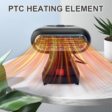 Обігрівач на батарейках, вентилятор-обігрівач на батарейках, автомобільний обігрівач з батарейками, поворот на 90, 2 портативні USB-обігрівачі, сумісний з BL1830 BL1850 BL1840 BL1845 BL1815 BL1820 BL1860B