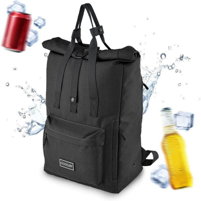 Рюкзак-холодильник Coolin&39 30L Рюкзак з відділенням-холодильником для пива, пікніків, напоїв тощо Сумка-холодильник як рюкзак - практичний та простий Термічний рюкзак для пляжу або походів, чорний