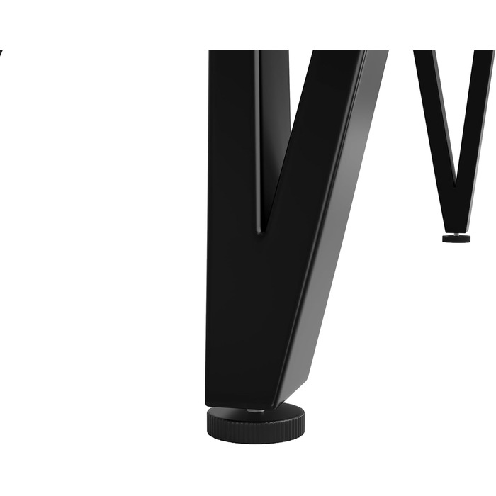 Круглий обідній стіл Merax 100 см, сучасний кухонний стіл для 4-6 осіб, обідній стіл з міцними чорними металевими ніжками, мармурова стільниця з МДФ, кухонний обідній стіл для вітальні, їдальні, офісу 100 x 100 x 76 см, мармуровий візерунок та чорний-6