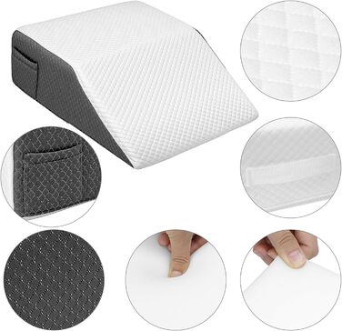 Подушка для ніг QWORK, ергономічна подушка для вен, подушка для підняття ніг з піни з ефектом пам&39яті