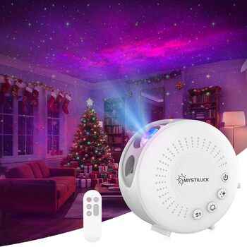 Світлодіодний нічник-галактика з проектором зоряного неба, з таймером та пультом дистанційного керування, кількома режимами освітлення та RGB-дімуванням, підсвічування настрою для дітей та дорослих, подарунки на день народження та Різдво - міні-білий