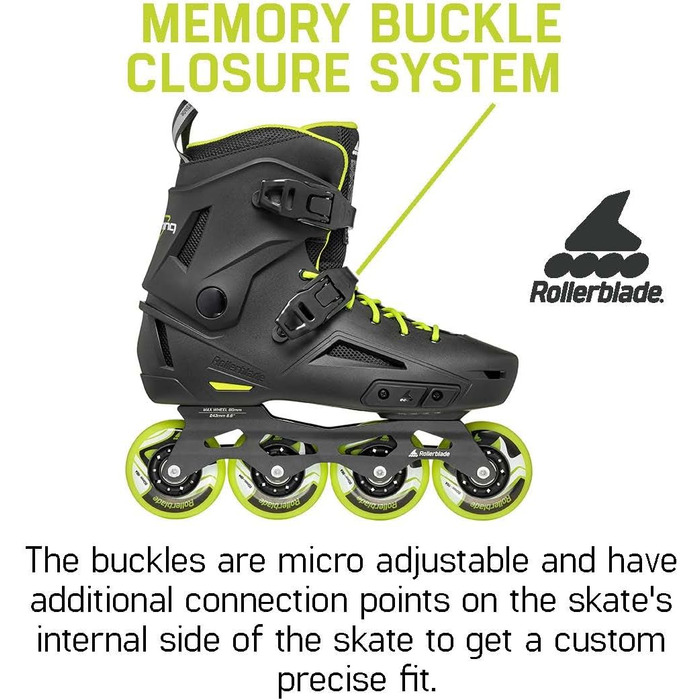 Чоловічі міські роликові ковзани Rollerblade Lightning, чорно-лаймові, чорний/білий 13