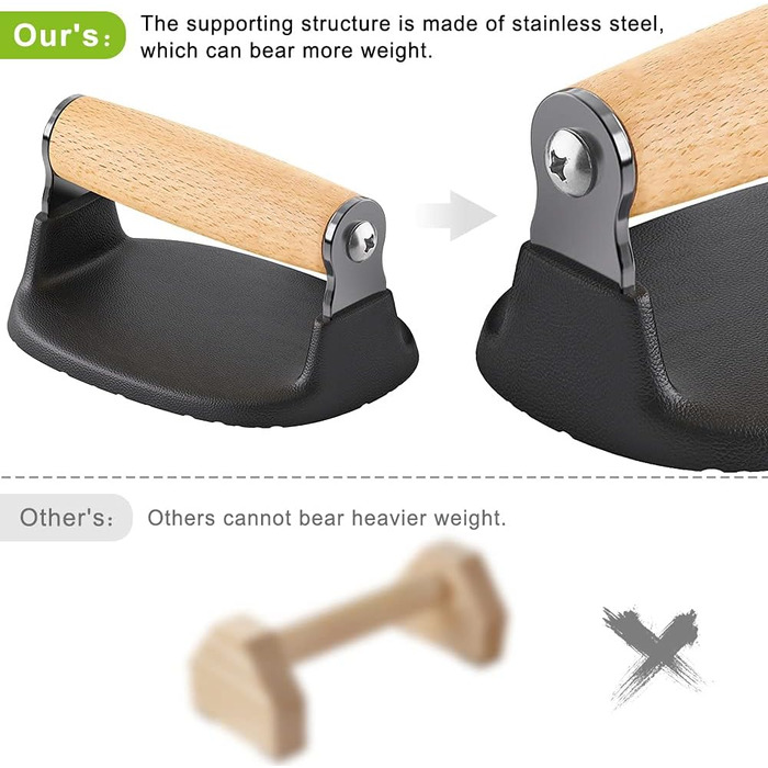 Ручки для віджимань Dolibest, ручки для віджимань на підлозі (2 шт.) Калістеніка Паралелети, компактна стійка для фітнесу, портативні ручки для віджимань, обладнання для віджимань для дому, спортзалу, тренувань, в дорозі, чорний