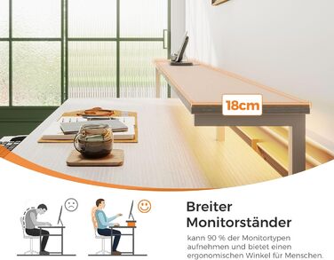 Ігровий стіл Coleshome зі світлодіодним освітленням, 140x48 см, стіл з тканинними шухлядами, комп&39ютерний стіл з 2 розетками та 2 USB-портами, ігровий стіл з підставкою для монітора для домашнього офісу, білий 140x48 см