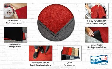 Килимок для дверей, що прається та сушиться, колір Палений помаранчевий 60x90 см, для використання всередині та зовні приміщень, можна прати 60 x 90 см (прямокутний)