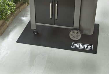 Захисний килимок для гриля Weber - Малий (120 x 80 см), захист тераси та балкона від бризок жиру та рідин, термостійкий та стійкий до погодних умов антибактеріальний матеріал, підходить для всіх типів грилів (17897)