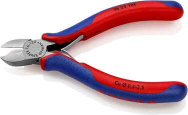 Діагональні кусачки Knipex для електриків чорні атраментовані, з багатокомпонентними ручками 125 мм 76 22 125