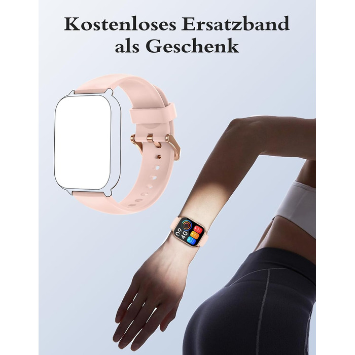 Розумний годинник RUIMEN з функцією телефону, розумний годинник для жінок та чоловіків, фітнес-годинник із сенсорним HD-екраном та моніторингом SpO2, монітором серцевого ритму, монітором сну, крокоміром, режимами кількох тренувань для Android та iOS, роже