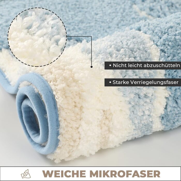 Милий килимок для ванної кімнати з океанічним мотивом, супервбираючий, можна прати в пральній машині, нековзний, пухнастий килимок для душу, спальні та вітальні, 50 x 80 см, Ocean 50 x 80 см (прямокутний) Ocean