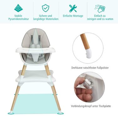 В-1 дитячий стільчик для годування, стільчик для годування та обідній стілець, дитячий стілець та дитяча сидяча група, регульовани