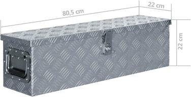 Алюмінієва коробка CIADAZ, ящик для зберігання, ящик для причепа, алюмінієва коробка, коробка для валізи, ящик для інструментів, 80,52222 см срібло