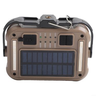 Світлодіодний сонячний кемпінговий ліхтар із зарядкою USB-C, 3600 мАг, акумуляторний робочий ліхтар, регульований 4-ступінчастий кольоровий COB-прожектор, алюміній IPX4 (4K)