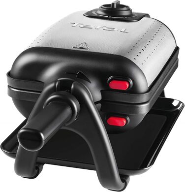 Вафельниця Tefal King розміру WM756D Подвійна вафельниця для 2 бельгійських вафель Функція обертання Листи з антипригарним покриттям товсті вафлі Регулятор температурилегке очищення 120 Вт 1 л