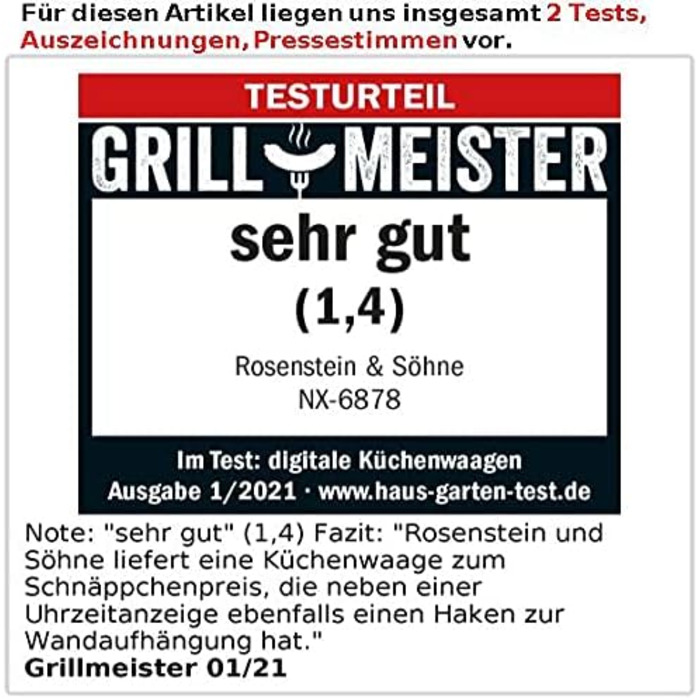 Цифрові ваги Rosenstein & Shne Цифрові кухонні ваги з нержавіючої сталі з таймером, до 15 кг, точність до 1 г (побутові ваги, ваги