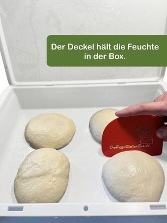 Коробка для тіста для піци 30408,5 см Коробка для тіста з харчового пластику з повітропроникною кришкою на петлях Штабелювана коробка для розстойки тіста для піци Зроблено в Німеччині 1 коробка 1 кришка