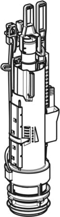 Змивний клапан Geberit Type 212 в комплекті, для U-подібних бачків Sigma, Delta та UP300, Д x Ш x В 35,4 x 8,3 x 8,3 см, клапан 244820001 (комплект із сигналізатором диму)