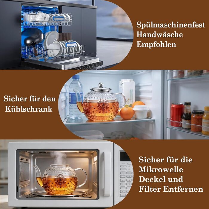 Чайник скляний з ситечком STNTUS, 1.2 л чайник для розсипного чаю та квіткового чаю, жаростійке боросилікатне скло, зручний вилив HX-1200 мл