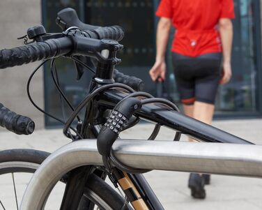 Замок тросовий комбінований Essential Security, Schwarz Basic надійний захист з кодовим замком, 140 мм