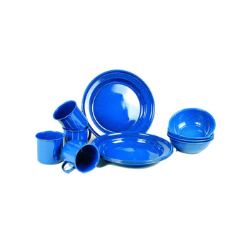 Набір столового посуду Mil-Tec з 12 предметів, синій емальований